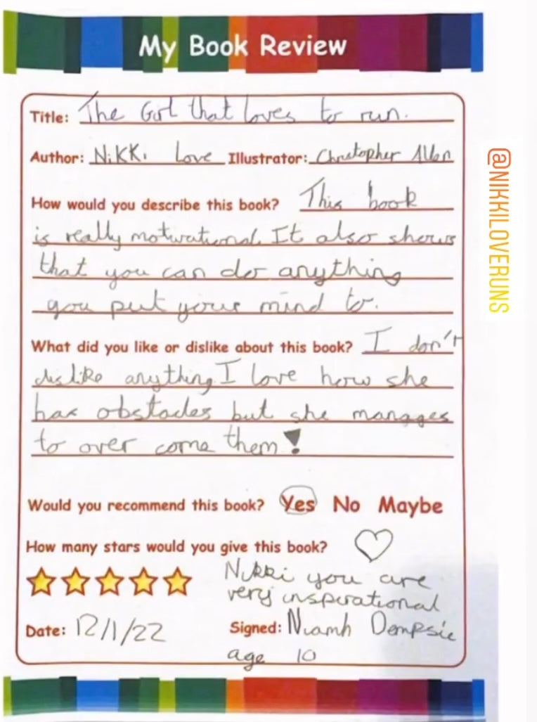 The Girl That Loves To Run, written by Nikki Love